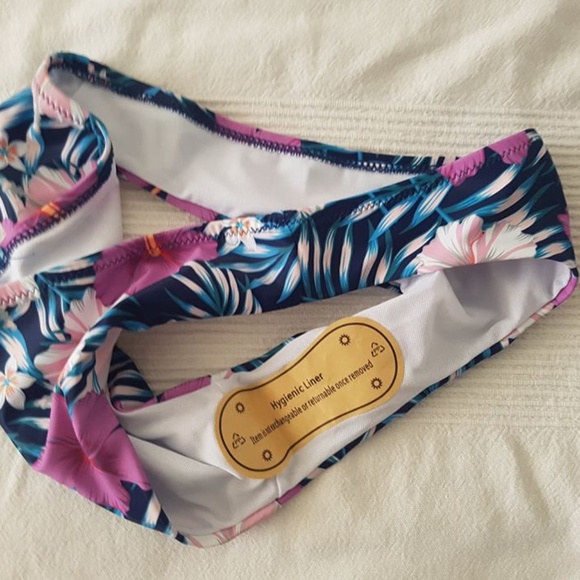 NWOT - Floral Bikini Bottom (Medium) - Navy Purple Ivory - Picture 4 of 6